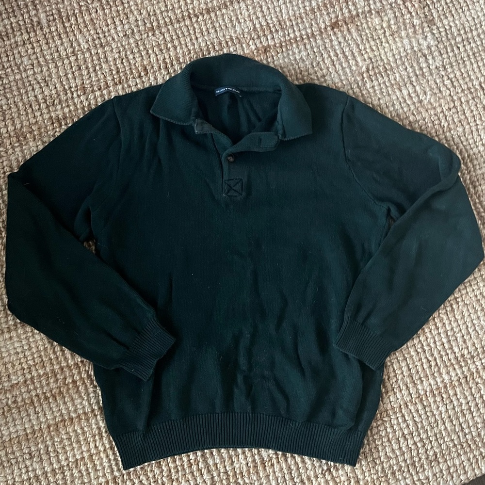 Brandy Melville Rugby-style Green Knit Sweater